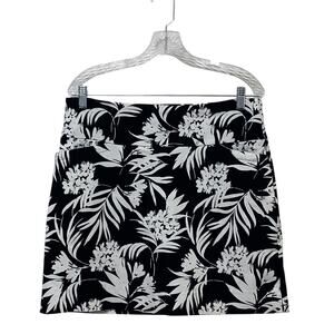S.C.&.CO. Skort Womens Large Black White Floral Print Tummy Control Tennis Golf